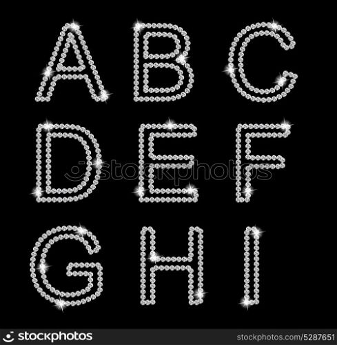 Diamond Alphabet vector illustration