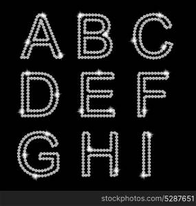 Diamond Alphabet vector illustration