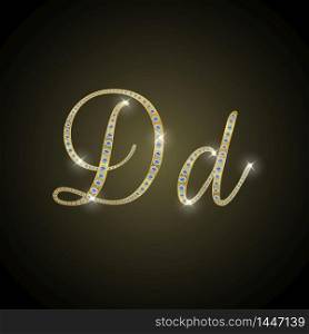 "Diamond alphabetic uppercase and lowercase letters of "D""