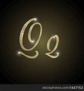 "Diamond alphabetic uppercase and lowercase letters of "Q""