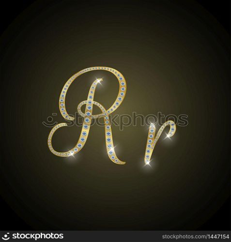 "Diamond alphabetic uppercase and lowercase letters of "R""