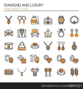 Diamond and Luxury , Thin Line and Pixel Perfect Icons