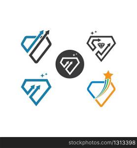 Diamond arrow logo vector icon illustration design template