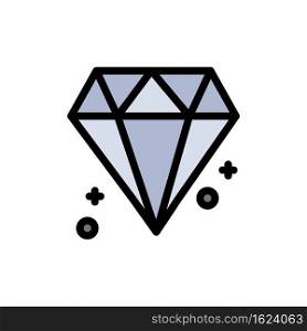 Diamond, Canada, Jewel  Flat Color Icon. Vector icon banner Template