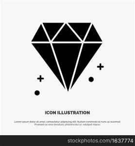 Diamond, Canada, Jewel solid Glyph Icon vector