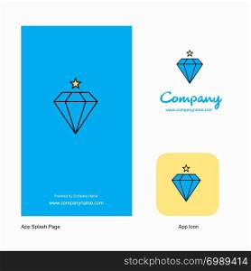 Diamond Company Logo App Icon and Splash Page Design. Creative Business App Design Elements