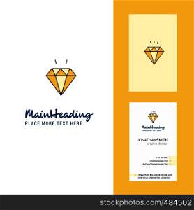 Diamond Creative Logo and business card. vertical Design Vector
