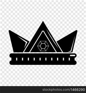 Diamond crown icon. Simple illustration of diamond crown vector icon for web. Diamond crown icon, simple black style