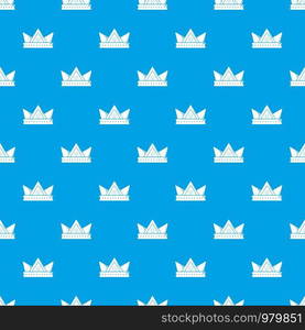 Diamond crown pattern vector seamless blue repeat for any use. Diamond crown pattern vector seamless blue