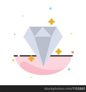 Diamond, Crystal, Success, Prize Abstract Flat Color Icon Template