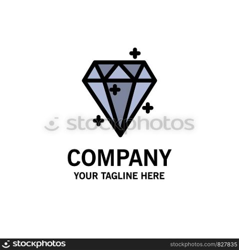 Diamond, Crystal, Success, Prize Business Logo Template. Flat Color