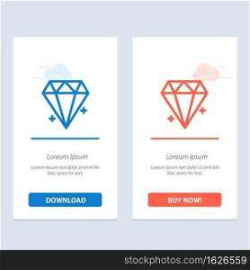 Diamond, Ecommerce, Jewelry, Jewel  Blue and Red Download and Buy Now web Widget Card Template