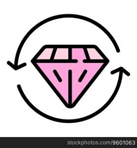 Diamond expert icon outline vector. Team goal. Work office color flat. Diamond expert icon vector flat