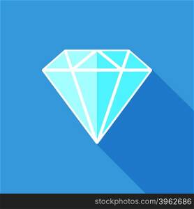 Diamond flat icon. Diamond flat icon. Precious stone symbol. Vector illustration