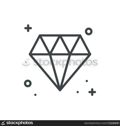 Diamond gem jewel line icon. Precious stone sign and symbol