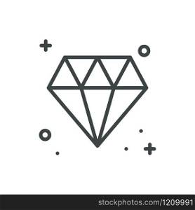 Diamond gem jewel line icon. Precious stone sign and symbol