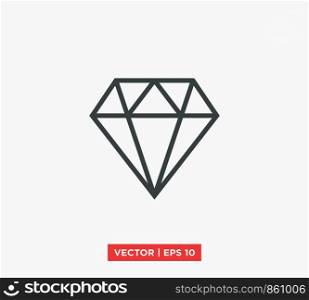 Diamond, Gems, Jewel Icon Vector Illustration