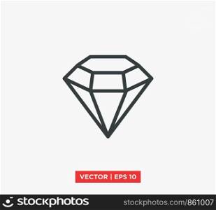 Diamond, Gems, Jewel Icon Vector Illustration