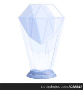 Diamond hologram icon cartoon vector. Holographic crystal. Gem shape. Diamond hologram icon cartoon vector. Holographic crystal