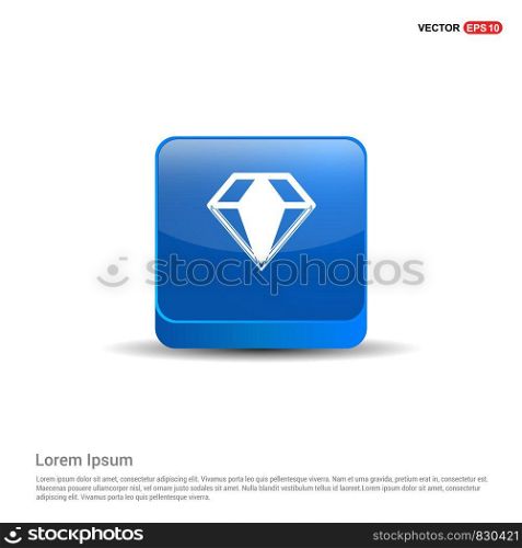 Diamond icon - 3d Blue Button.