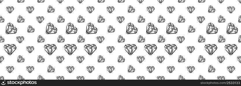 Diamond Icon, Diamond Cut Seamless Pattern Vector Art Illustration