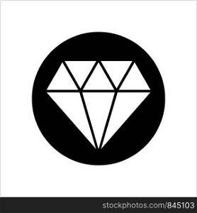 Diamond Icon, Diamond Cut Vector Art Illustration