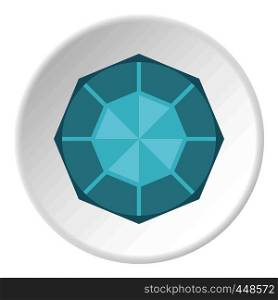 Diamond icon in flat circle isolated vector illustration for web. Diamond icon circle