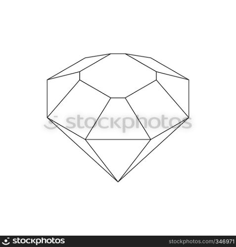Diamond icon in isometric 3d style on a white background. Diamond icon, isometric 3d style