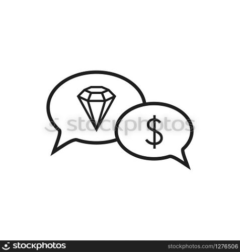 diamond icon in trendy flat style