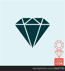 Diamond icon isolated. Diamond icon. Diamond logo. Diamond symbol. Diamond line icon isolated. Brilliant icon minimal design. Jewelry company logo. Vector illustration
