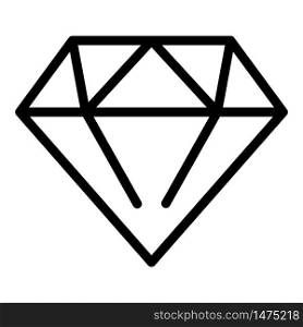 Diamond icon. Outline diamond vector icon for web design isolated on white background. Diamond icon, outline style