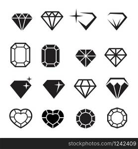 Diamond icons set vector