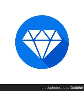 diamond in blue circle flat style, vector illustration. diamond in blue circle flat style, vector