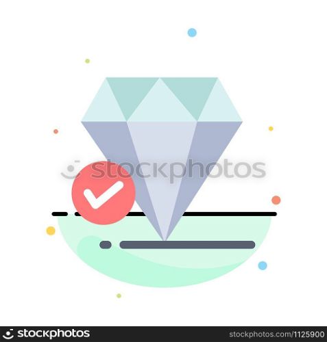 Diamond, Jewel, Big Think, Chalk Abstract Flat Color Icon Template