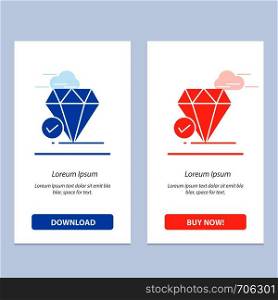 Diamond, Jewel, Big Think, Chalk Blue and Red Download and Buy Now web Widget Card Template
