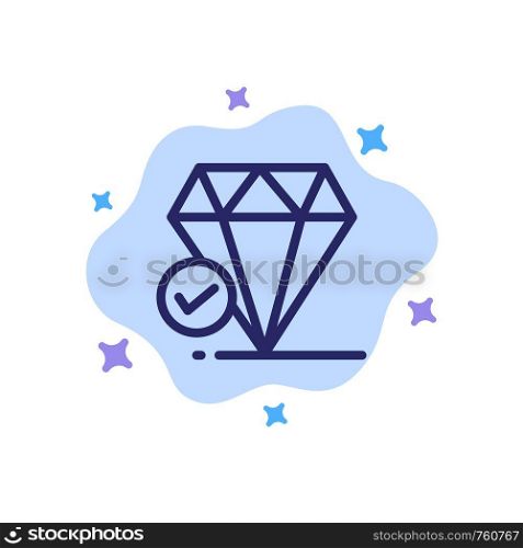 Diamond, Jewel, Big Think, Chalk Blue Icon on Abstract Cloud Background
