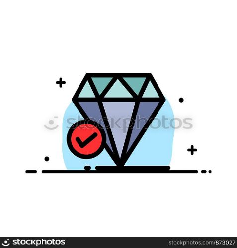Diamond, Jewel, Big Think, Chalk Business Flat Line Filled Icon Vector Banner Template