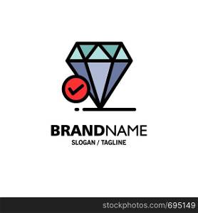Diamond, Jewel, Big Think, Chalk Business Logo Template. Flat Color