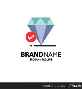 Diamond, Jewel, Big Think, Chalk Business Logo Template. Flat Color