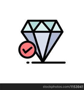 Diamond, Jewel, Big Think, Chalk Flat Color Icon. Vector icon banner Template