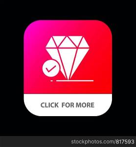 Diamond, Jewel, Big Think, Chalk Mobile App Button. Android and IOS Glyph Version