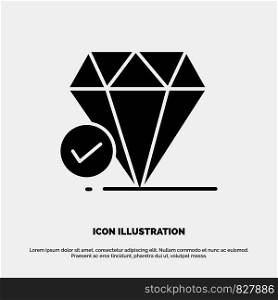 Diamond, Jewel, Big Think, Chalk solid Glyph Icon vector