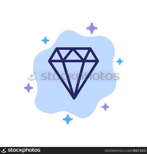 Diamond, Jewel, Jewelry, Gam Blue Icon on Abstract Cloud Background