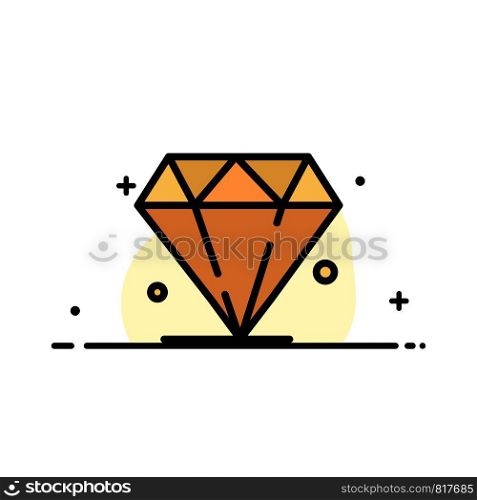 Diamond, Jewel, Madrigal Business Flat Line Filled Icon Vector Banner Template
