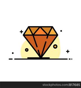 Diamond, Jewel, Madrigal Business Flat Line Filled Icon Vector Banner Template