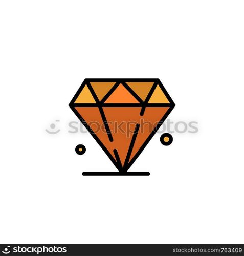 Diamond, Jewel, Madrigal Business Logo Template. Flat Color
