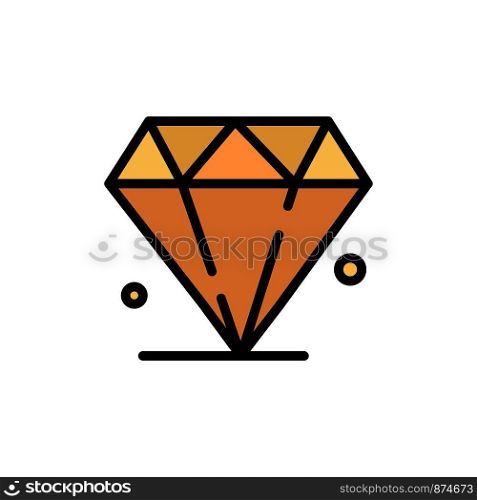 Diamond, Jewel, Madrigal Flat Color Icon. Vector icon banner Template