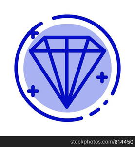 Diamond, Jewel, User Blue Dotted Line Line Icon