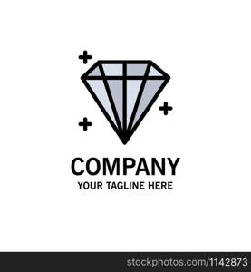 Diamond, Jewel, User Business Logo Template. Flat Color