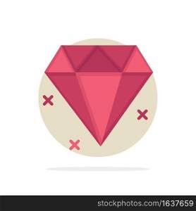 Diamond, Jewelry Abstract Circle Background Flat color Icon